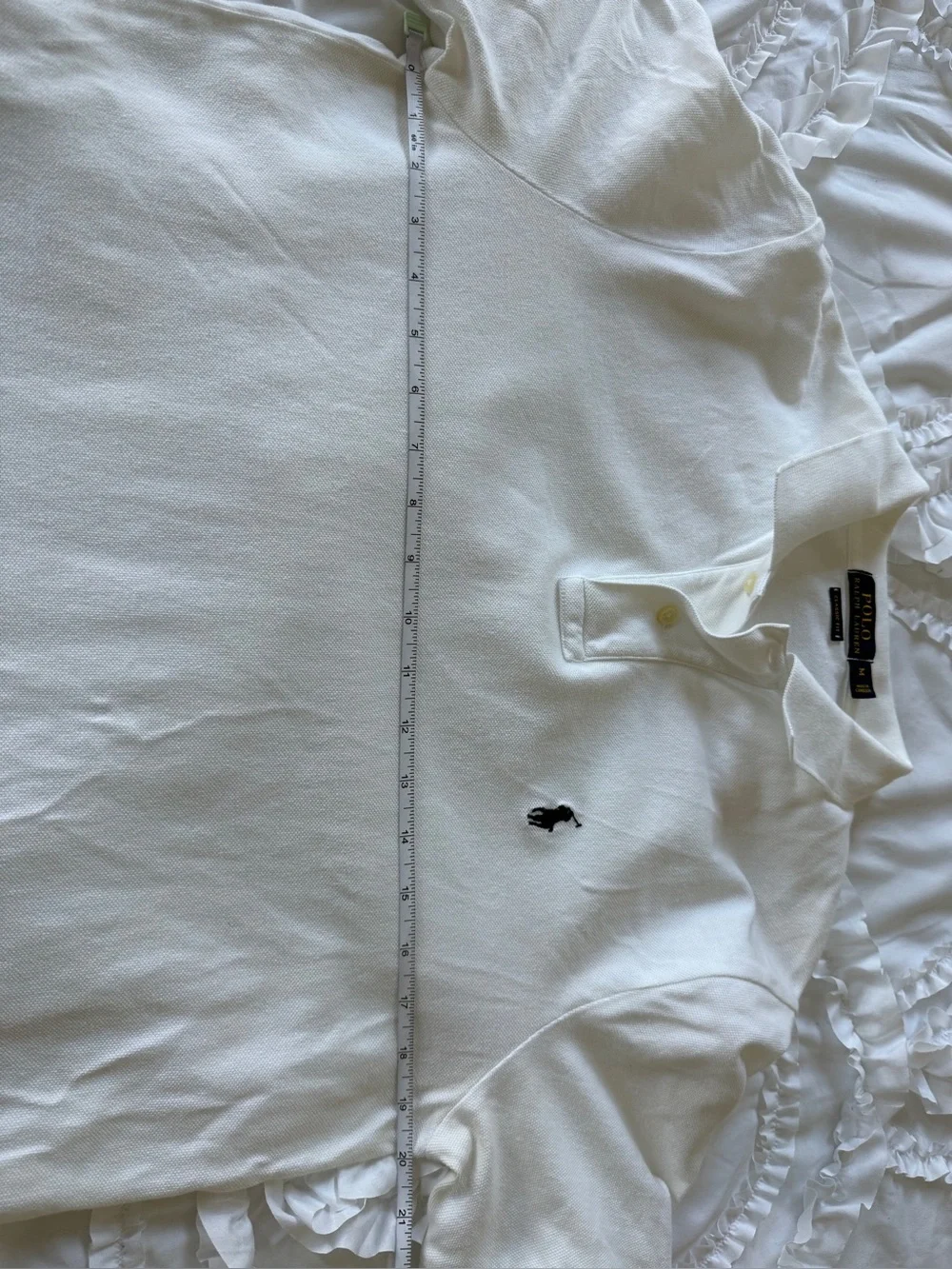 Polo by Ralph Lauren White Short-Sleeve Cotton Polo Shirt Size M